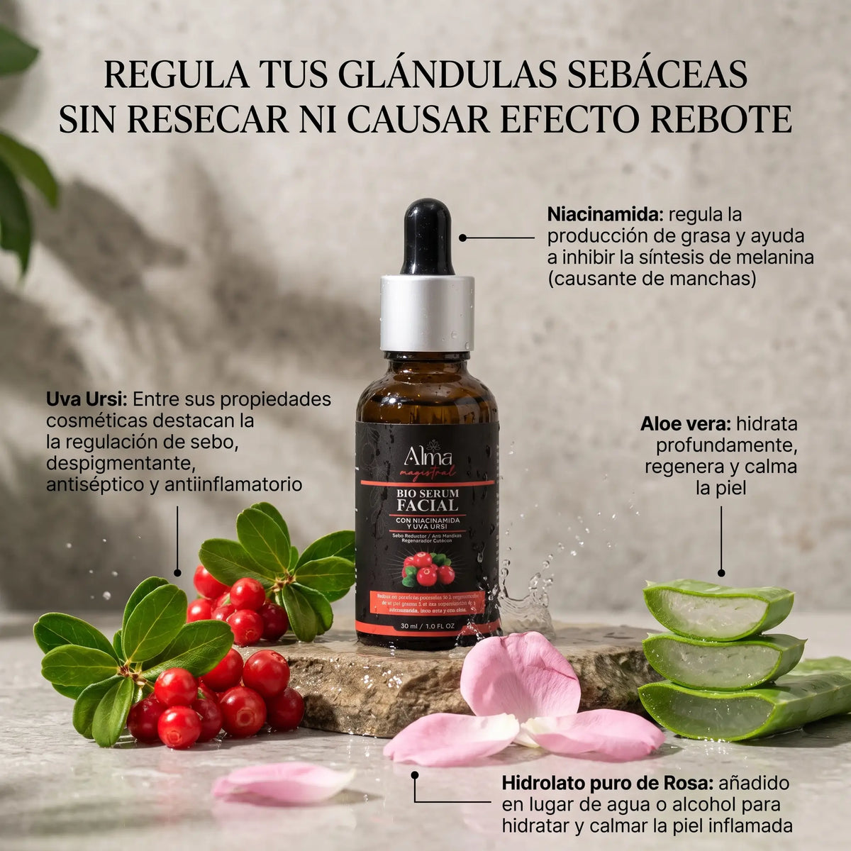 EL BIO SÉRUM MAGISTRAL QUE APAGA LAS MANCHAS, CONTROLA LA GRASA Y REPARA TU PIEL SIN ÁCIDOS AGRESIVOS.