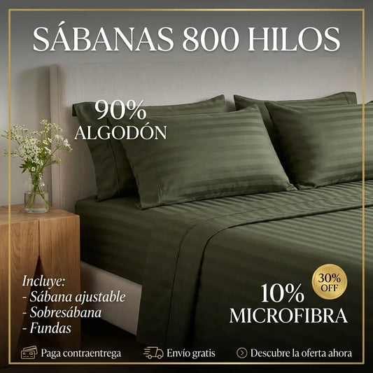 Sábanas Premium 800 Hilos - 90% Algodón