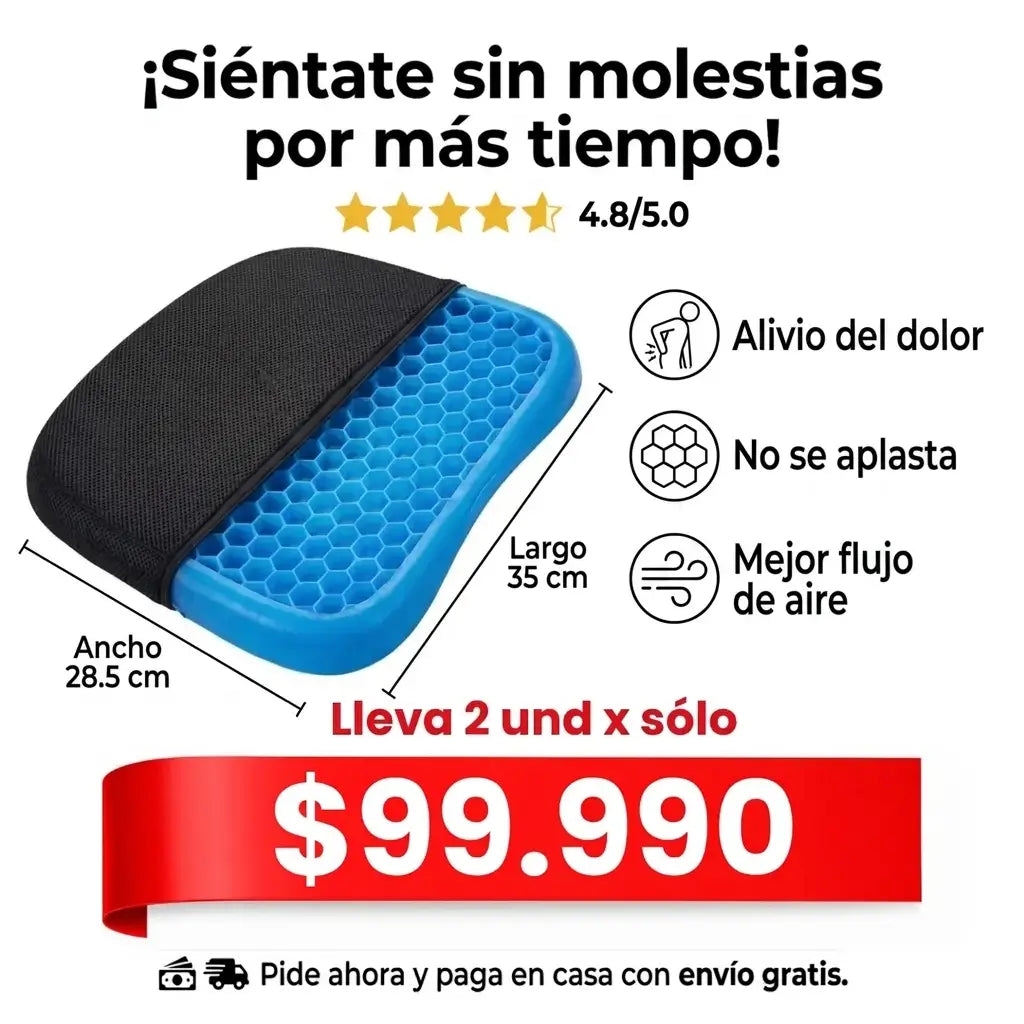 2x1 Cojin de silicona - ¡Sientate sin molestias durante más tiempo!
