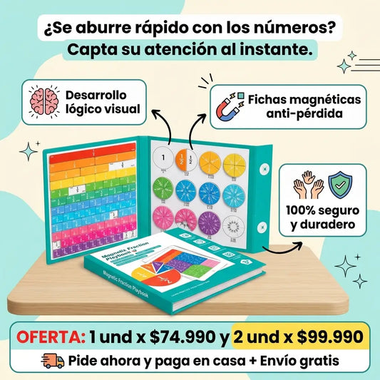 Libro Magnético de Fracciones - Ellos lo amarán y tú dejarás de estresarte 🧠