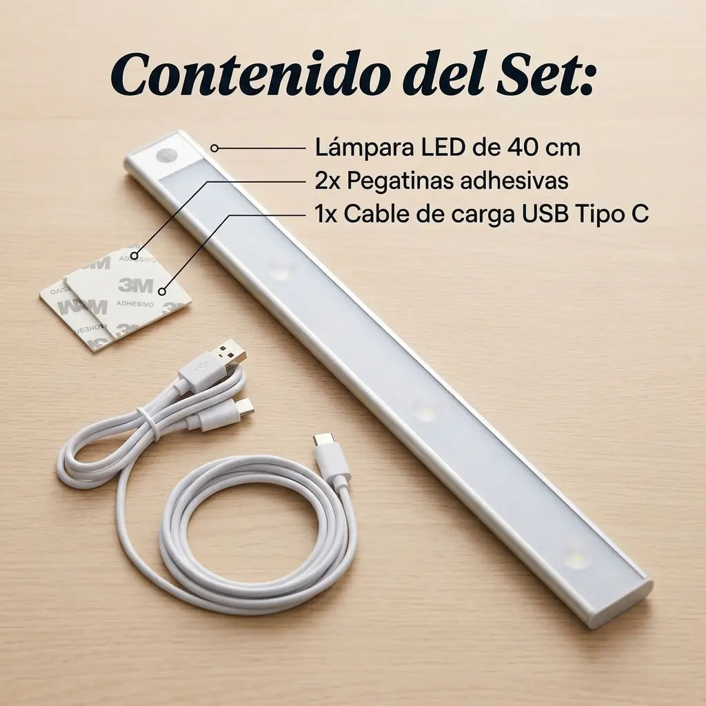 Lampara Led 40 Cm con sensor de movimiento: Evita Tropezones y accidentes nocturnos😴❌