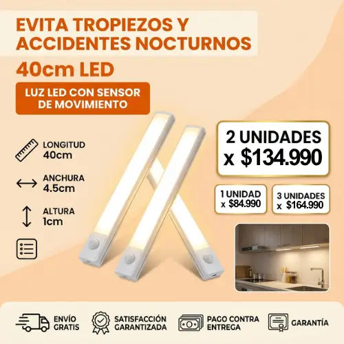 Lampara Led 40 Cm con sensor de movimiento: Evita Tropezones y accidentes nocturnos😴❌